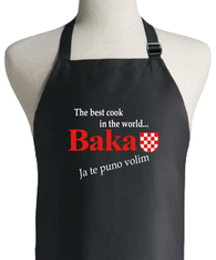 CROATIAN GRANDMOTHER BLACK APRON
