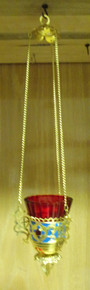 Hanging Vigil Lamp With Enamel and Jewel