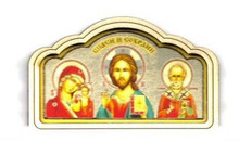 Christ, Theotokos and St. Nicholas frame with application sticker 