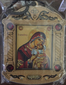 Icon-Theotokos Hanging Wooden Shrine