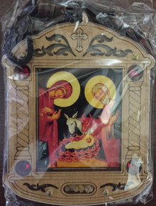 Icon-Nativity Hanging Wooden Shrine