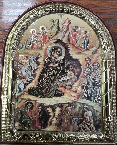 Small arched Nativity Icon
