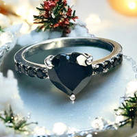 Heart of Empowerment Black Spinel ring sz 7 Enchanted conduit ~ Self Love ~ Inner Strength ~ Resilience ~ Growth ~ Protection ~ Grounding + Custom Empowerment