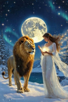 Full Snow Moon in Leo Spell Purifying Winter Energy ~ Be Instilled with Fiery Courage for Bold Personal Illumination ~ Releasing Emotional Limits ~ Igniting Creative Power ~ Building Lasting Inner Strength Through Heart-Centered Change