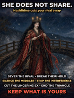 Hashihime's Iron Crown Curse ~ The Jealous Bridge Princess of Uji Severs the Rival ~ Break Their Hold on the One You Love ~ Silence the Meddler ~ Turn Their Secret Sweetness to Ash ~ Sink the Interloper in Black Water ~ Keep What Is Yours