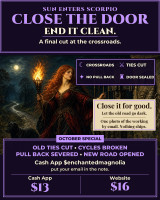 *October 23 Close What Must End When the Sun Enters Scorpio Spell ~ Final Ending Under the Crossroads Current ~ Hecate's Gate ~ Cut Ties With Old Love, Jobs, Debts, Habits & Cycles ~ A Clean Door Closed So the Next Can Open