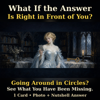 The Golden Key on the Library Table ~ Is There Something Obvious I Have Been Missing in My Situation? ~ One-Card In-a-Nutshell Tarot Reading ~ The Answer Hiding in Plain Sight, Revealed by Candlelight ~ 1 Card Pulled ~ Photo of Your Card