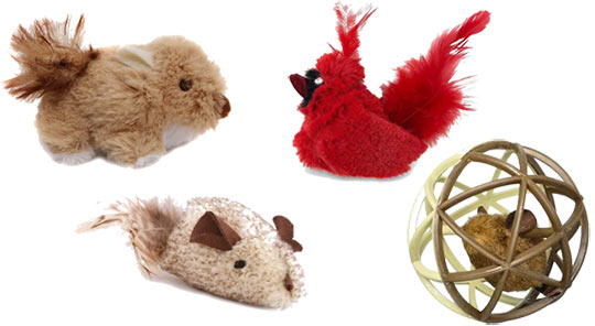 Toys with squeakers and other crinkle sounds at PurrfectPost.com