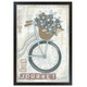 ALP1165-426 BLK "Journey " is a 12" x 18" art print framed in a 426 Black frame of the art of American artist,  Annie LaPoint. The art shows decorative elements including flowers in a basket, a vintage bicycle, musical notepaper, and the saying ‘Bring Joy on the Journey ‘ in natural vintage colors. The print has an archival, protective, textured finish so no glass is needed, and is ready to hang. Made in the USA by skilled American workers. Thank you for your support.