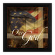 MA125-276 BLK "One Nation Under God" is a 14"x14" print framed in a 276 Black frame.  This artwork by artist Marla Rae. features a design of an American flag with the text ??One Nation Under God?. The print has an archival, protective, textured finish so no glass is needed, and is ready to hang. Made in the USA by skilled American workers. Thank you for your support.