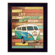 MA1101-712 BLK "Let the Journey Begin" is a 12”x16” art print framed in a 712 Black frame. Artist Marla Rae designed an interesting textured design with a vintage Volkswagen bus and a peace sign on the front with typography "Let the Journey Begin." The framed art print has a protective textured, archival finish, so no glass is needed, and comes ready to hang. Made in the USA with pride!