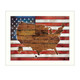 MA2075-712 WHT "American Flag USA Map" is a  26"x20"print framed in a 712 White frame.  This artwork by artist Marla Rae features a rustic design of an American flag with a wood grain map of the United States on it. The print has an archival, protective, textured finish so no glass is needed, and is ready to hang. Made in the USA by skilled American workers.