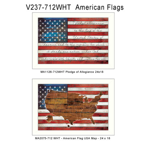 V237-712WHT  American Flags