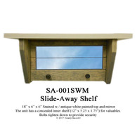 SA-001SWM Slide-Away/Hidden Shelf with a white top & mirror