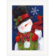 ART1031A-226  "Cheery Snowman with Wreath" with an easel