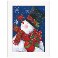 ART1032A-226 "Cheery Snowman with Present" with an easel