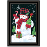 ART1046A-704G "Plaid Top Hat Snowman" with an easel