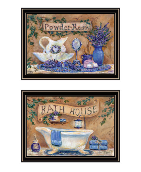"Lavender Bath" set of 2 framed art prints by artist Kathryn A. Barnes