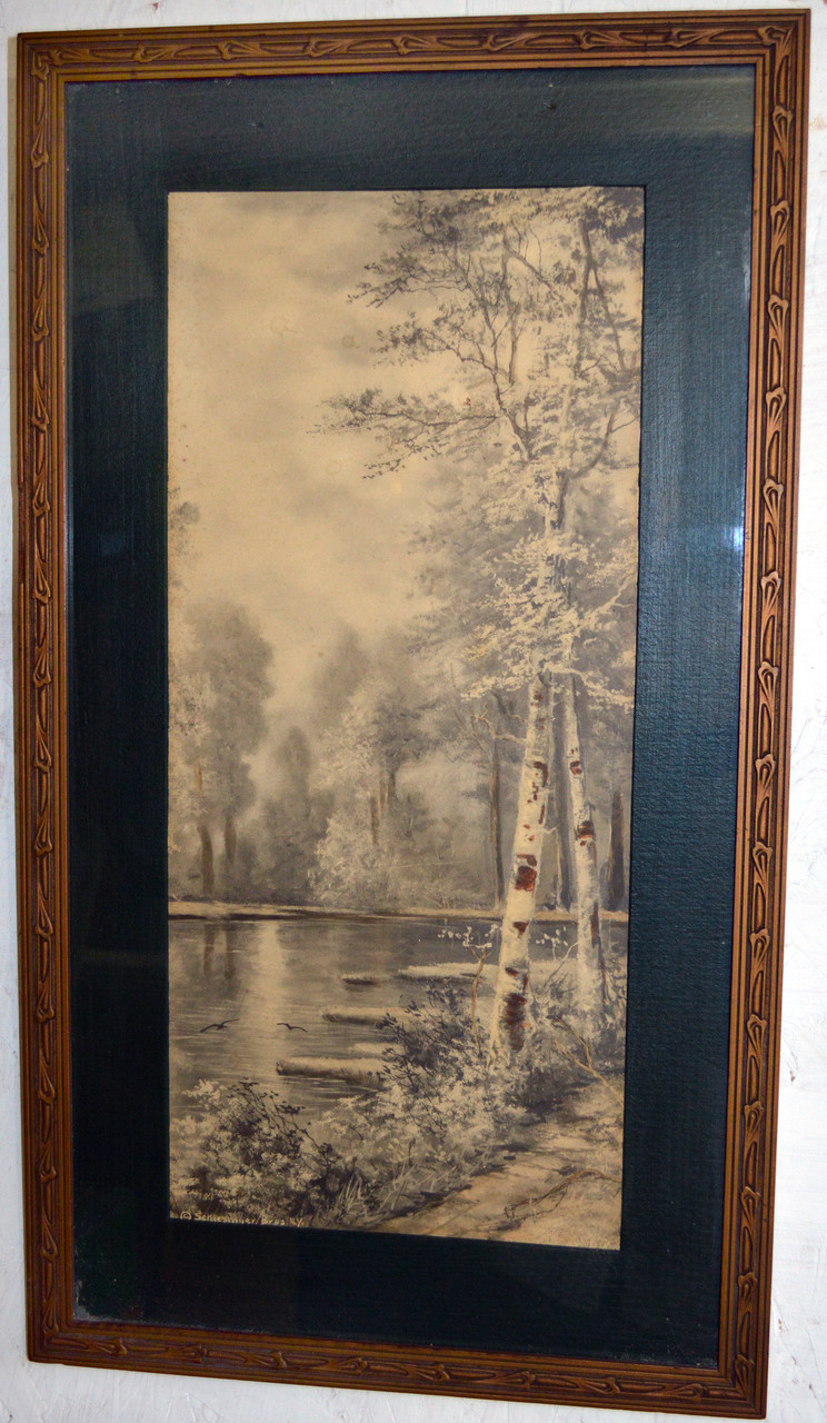 Sold Wallace Nutting Style Birch Print Maine Antique Furniture