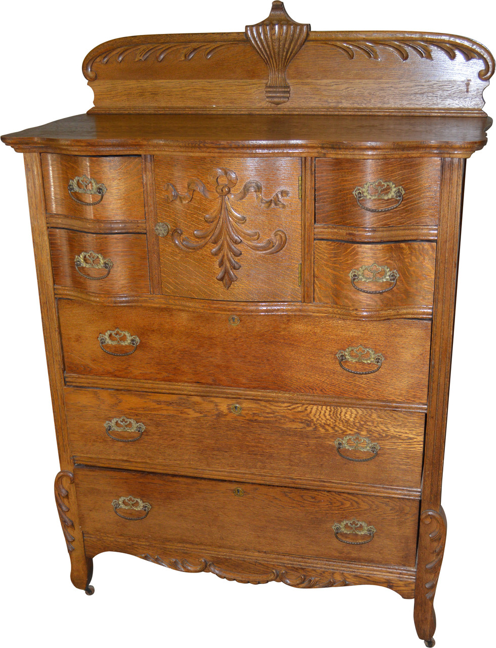 Sold Oak Carved Hat Box Gentleman S Chest Maine Antique Furniture