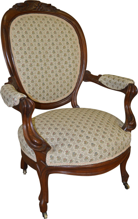 SOLD Victorian Grape Carved Arm Chair Civil War Era ...