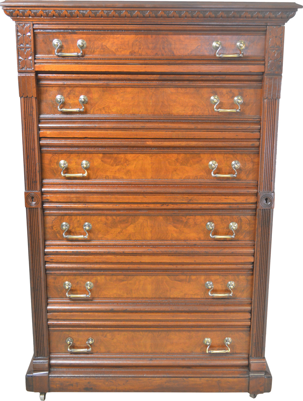 Sold Victorian Lock Side Chest 6 Drawers Maine Antique Furniture