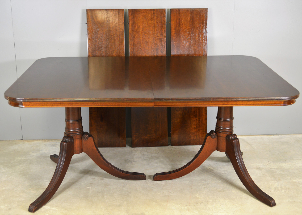 Sold Mahogany Double Pedestal Dining Table 8 Feet Long Maine