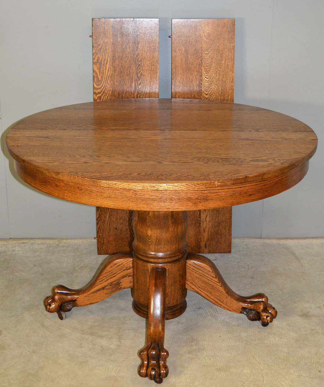 SOLD Victorian Oak Claw Foot Dining Table 42" Fully ...