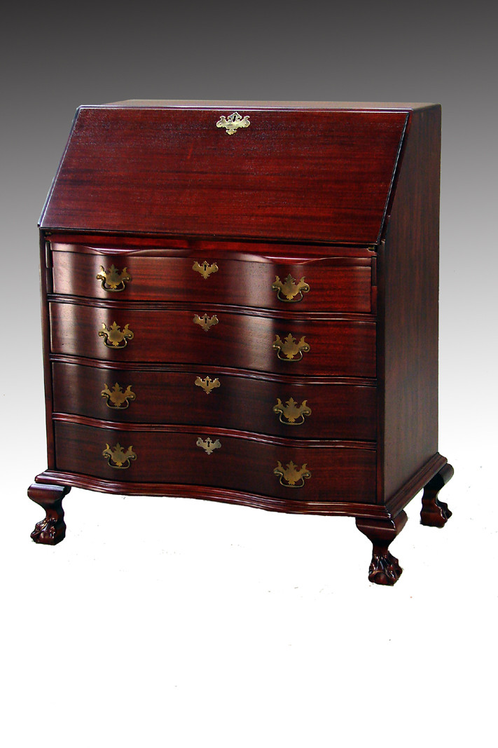 Sold Mahogany Governor Winthrop Secretary Desk Maine Antique