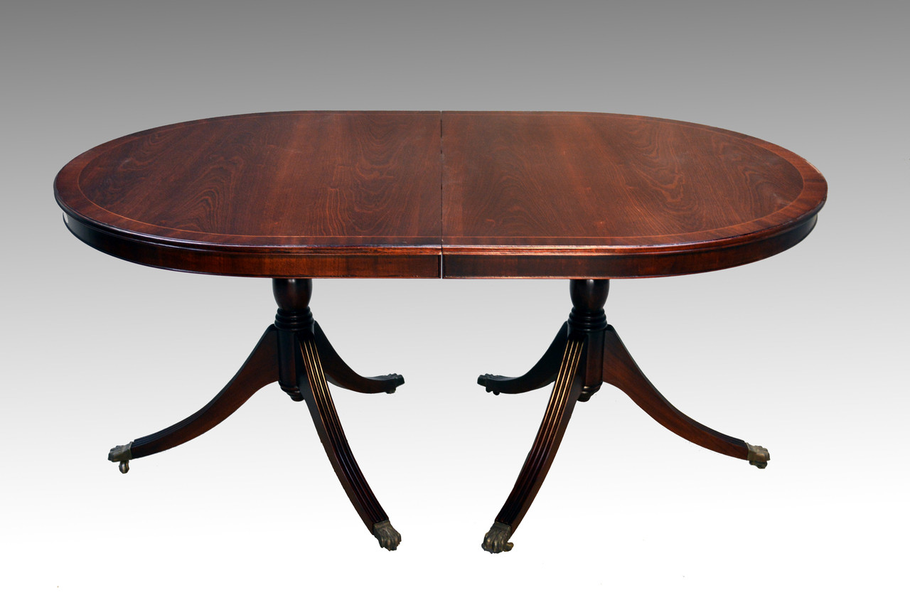 Sold Mahogany Duncan Phyfe Oval Double Pedestal Dining Table 1950s Maine Antique Furniture Sold Mahogany Duncan Phyfe Oval Double Pedestal Dining Table 1950s Maine Antique Furniture
