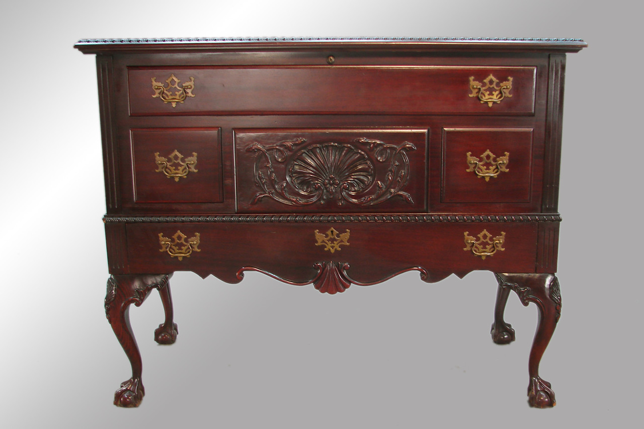Sold Antique Mahogany Chippendale Ball And Claw Cedar Chest By