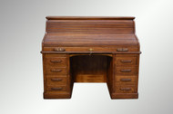 Sold Antique Victorian Oak Roll Top Desk By Cutler Maine Antique