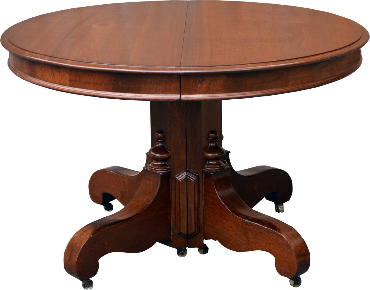 Sold Victorian Round Walnut Dining Table With Two Leaves Maine Antique Furniture