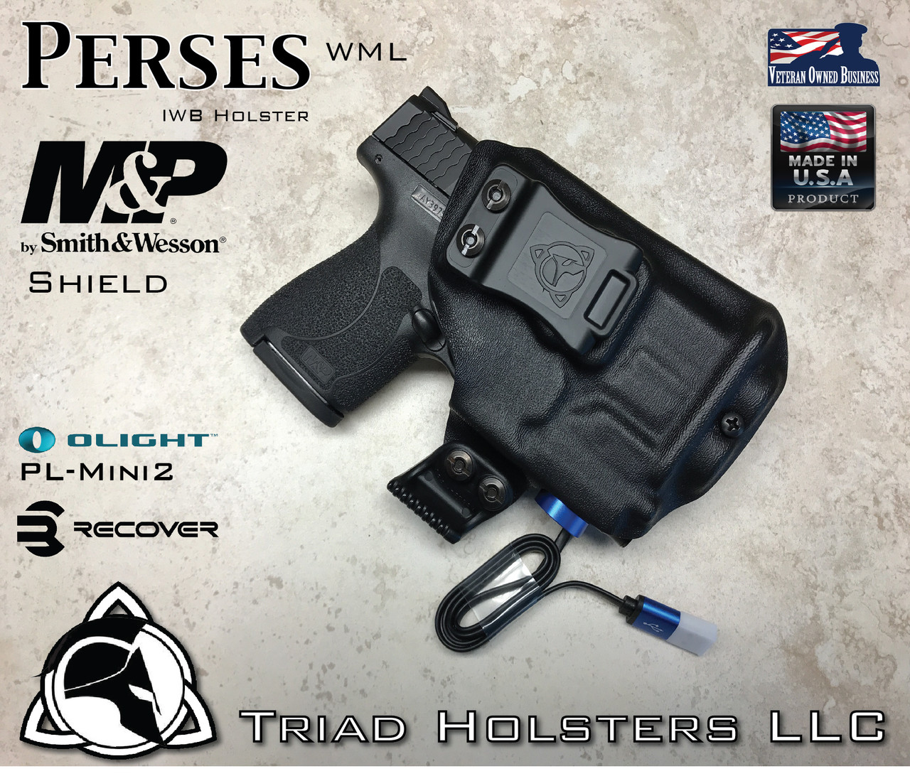 Burly Man Tactical OWB Kydex holster Fits M&P 2.0 Handguns With Light Kydex 