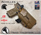 Achilles IWB Holster for the Zev Technologies OZ-9 Standard and Compact Slide equipped with the Surefire X300 A/B , shown in Coyote Tan.