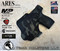ARES WML holster for the Smith and Wesson Shield Plus with the Streamlight TLR-7A  Weapon Mounted Light  installed. Shown in Muticam Black Cordura Nylon. Right Hand, 1.5 Inch Belt Clip. 