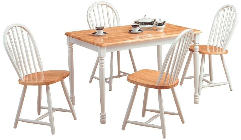 48 Natural White Butcher Block Table W 4 Spindle Chairs   CR41474129KitchenTable  70088.1412119838.1280.1280 