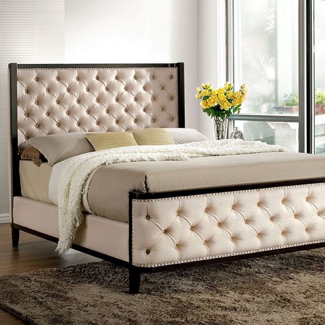 tufted platform bed king king size chanelle white espresso trim tufted platform bed furniture of america 7210 stylish queen king tufted platform bed king king size chanelle white espresso trim tufted platform bed furniture of america 7210 stylish queen king
