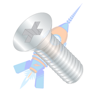 1/4-20 x 1-1/2 Phillips Flat Machine Screw Fully Threaded Zinc