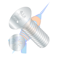 6-32 x 3/8 Pozi Drive Alternative Type 1A Recess Flat Machine Screw Fully Threaded Zinc