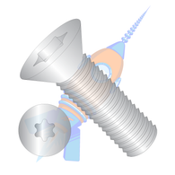 1/4-20 x 1-1/2 6 Lobe Flat Machine Screw Fully Threaded 18-8 Stainless Steel