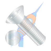 1/4-20 x 1/2 6 Lobe Flat Machine Screw Fully Threaded Zinc