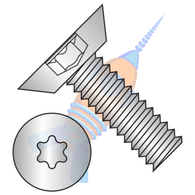 1/4-20 x 1/2 6 Lobe Flat Undercut Machine Screw Fully Threaded 18-8 Stainless Steel