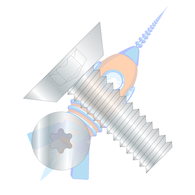 4-40 x 3/16 6 Lobe Flat Undercut Machine Screw Fully Threaded Zinc