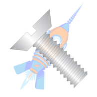 12-24 x 1/2 Slotted Flat Undercut Machine Screw Fully Threaded 18-8 Stainless Steel