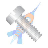 1/4-20 x 3/8 Slotted Indented Hex Head Machine Screw Fully Threaded 18-8 Stainless Steel