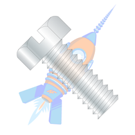 8-32 x 1/4 Slotted Indented Hex Head Machine Screw Fully Threaded Zinc