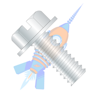 5/16-18 x 1-1/4 Slotted Indented Hex Washer Head Machine Screw Fully Threaded Zinc