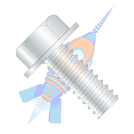 1/4-20 x 3/8 Unslotted Indented Hex Washer Head Machine Screw Fully Threaded Zinc