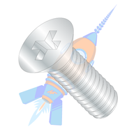 M2-0.4 x 5 Din 965 & ISO 7046 Metric Phillips Flat Machine Screw Full Thread Zinc